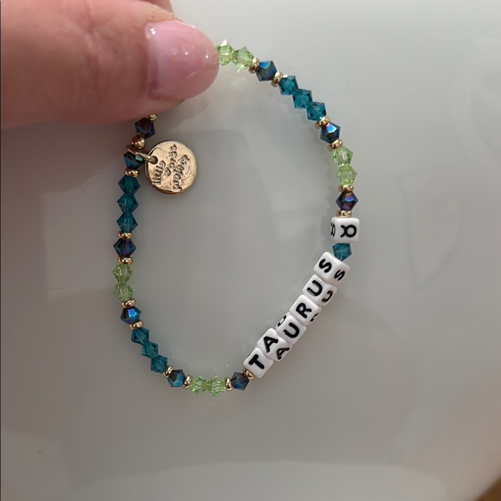 Taurus Beaded Bracelet with Gold Charm